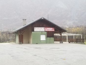 House against sky during winter