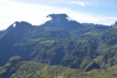 Scenic view of dramatic landscape against sky