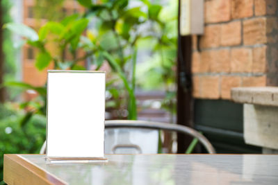 Close-up of empty table