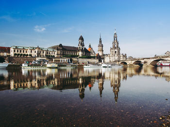 Reflection of buildings in water