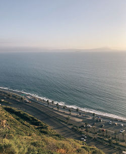 High angle view of sea against sky