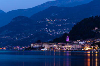 The village of bellagio, on lake como, on a summer night.