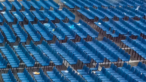 Full frame shot of empty chairs