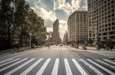 View of city street against sky