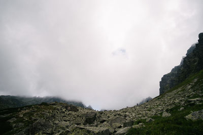 Low angle view of mountain against sky