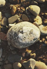 Close-up of pebbles on beach