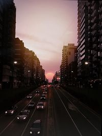 City street at sunset