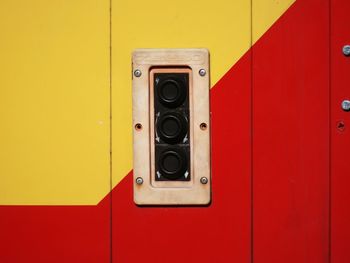 Full frame shot of red and yellow wall 