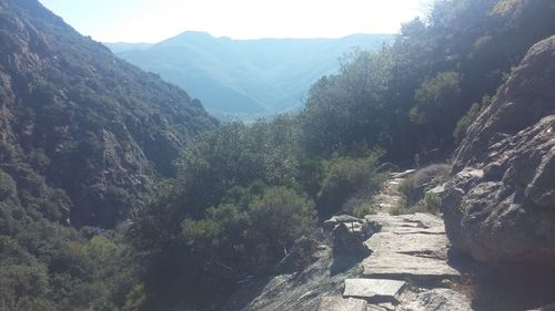 Scenic view of rocky mountains