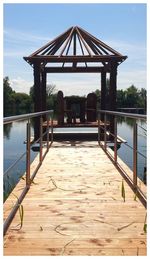 Wooden pier on lake