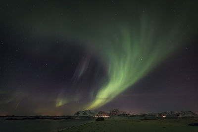 Scenic view of aurora borealis