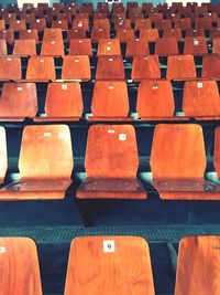 Full frame shot of empty chairs