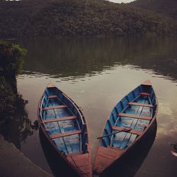 Boats in lake