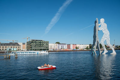 Boat sailing in sea