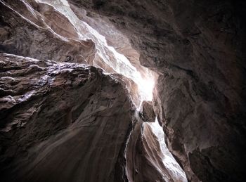 Directly below shot of rock formation