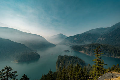 Smoke from nearby wild fires settle at diablo lake in north cascades national park hard to breath