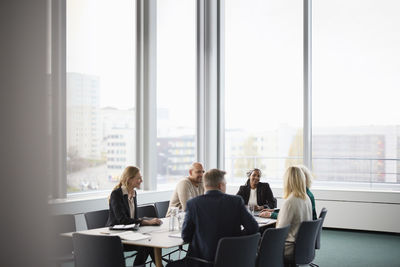 People talking during business meeting