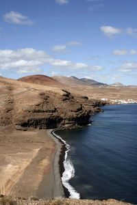 Scenic view of beach against sky