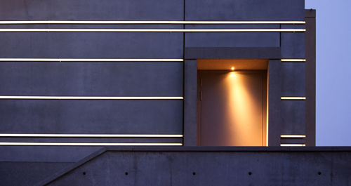 Low angle view of illuminated building