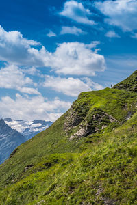 The wandertrail horizontweg from alpen tower to engstlenalp, along gental, switzerland