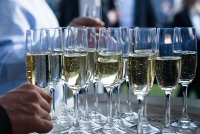 Close-up of wine glasses