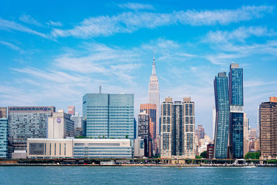 Modern buildings in city against sky