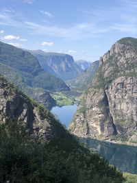 Scenic view of mountains against sky