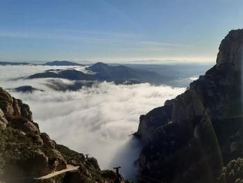 Panoramic view of mountains against sky