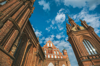 Low angle view of temple building against sky