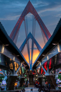 Low angle view of bridge against sky