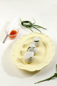 Hongkong style vegetable dumpling with spicy sauce