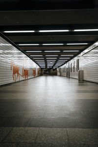 View of empty subway station