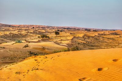 Scenic view of desert against sky