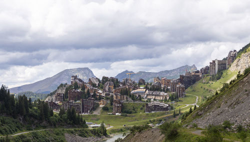 Panoramic view of buildings against sky