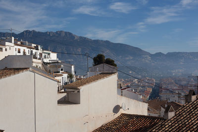 High angle view of townscape against sky