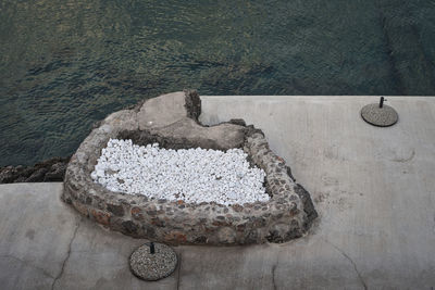 High angle view of stones on table