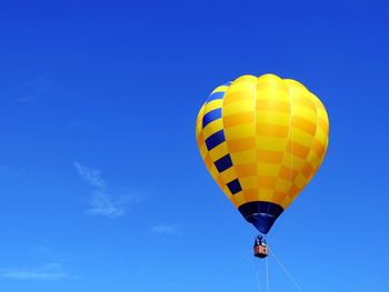 Low angle view of hot air balloons