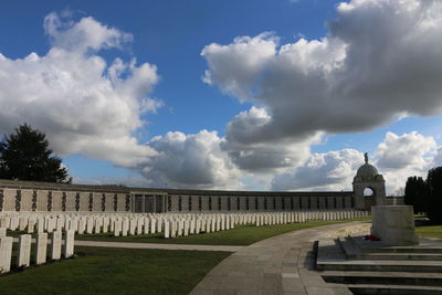 View of built structure against cloudy sky