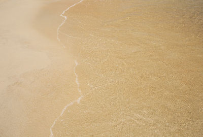 High angle view of sand on beach