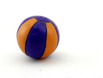 High angle view of multi colored ball on table