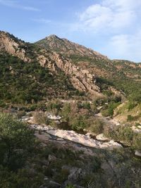 Scenic view of rocky mountains against sky