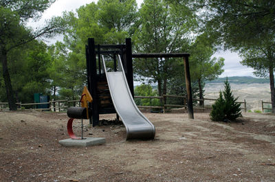 View of swing in park