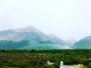 Scenic view of mountains against clear sky