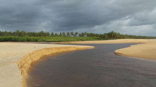 Scenic view of beach against sky