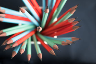 Close-up of multi colored pencils