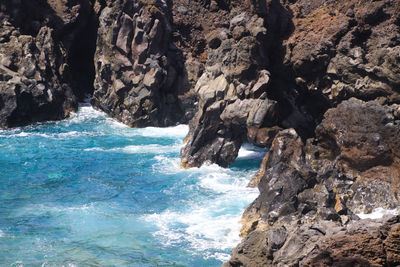 Rock formation on sea shore