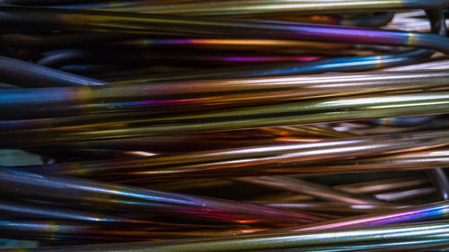 Close-up of light trails