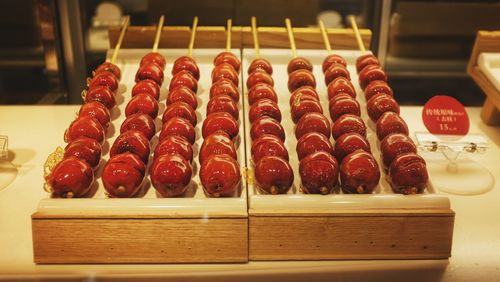 High angle view of ice cream in tray