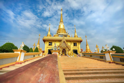 Exterior of temple building against sky