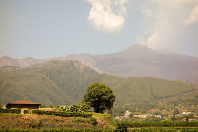 Scenic view of mountains against sky